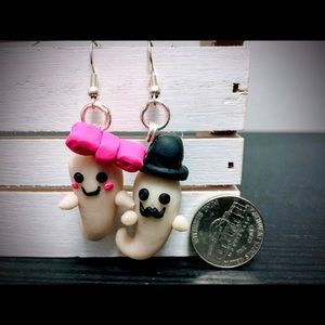 Handmade Halloween Glow Clay Earrings 👻